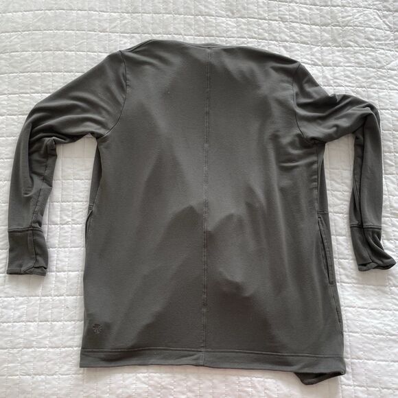 ATHLETA Pranayama Restore Wrap in Mortar Mushroom Gray Tencel Blend Size S - Picture 3 of 10